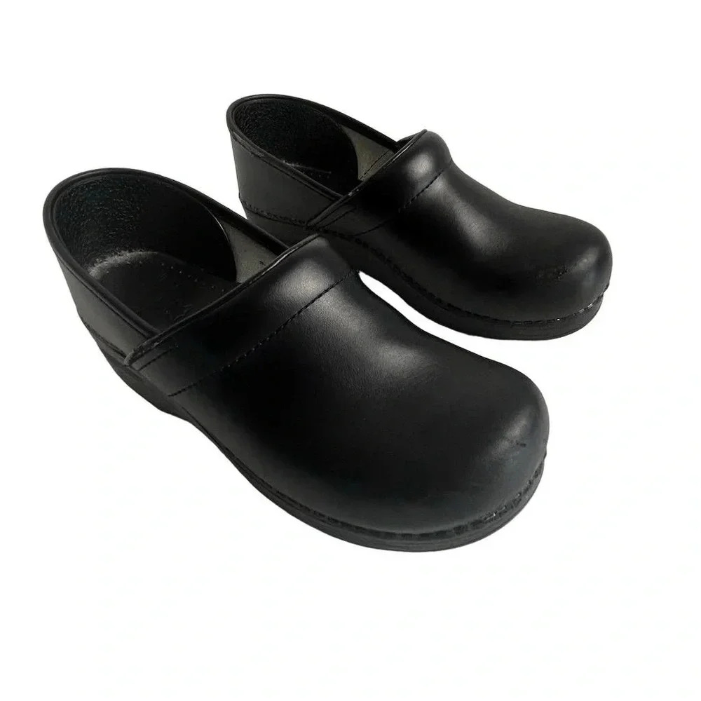 Dansko Women's Professional Black Leather Clogs Size 9.5-10 Arch Support - Picture 1 of 13